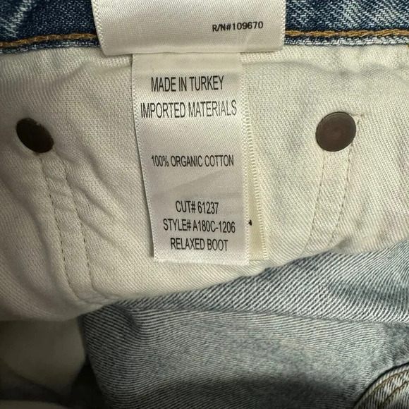 NWOT $198 AGOLDE Relaxed Boot Jeans - Frayed Hem Denim Organic Cotton Mid-Rise - Picture 9 of 11